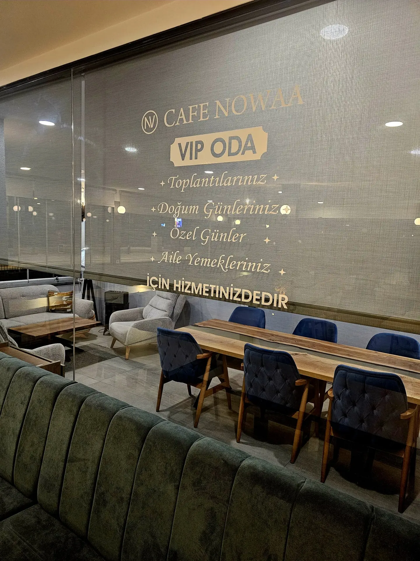 Cafe Nowaa VIP oda — toplantı ve özel günler için